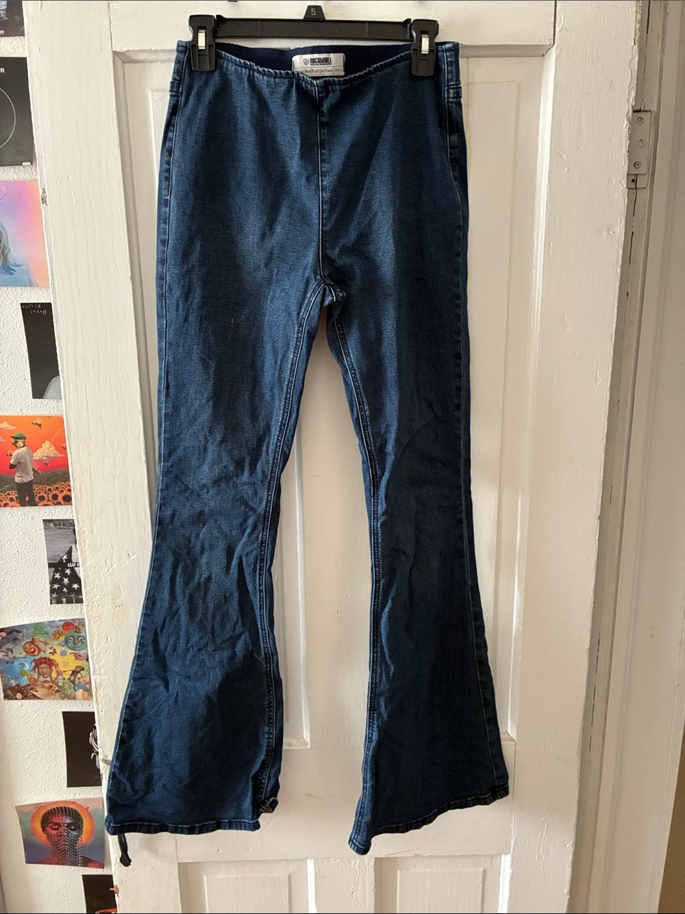 Dark Blue Flare Jeans - Stretch Wide Leg
